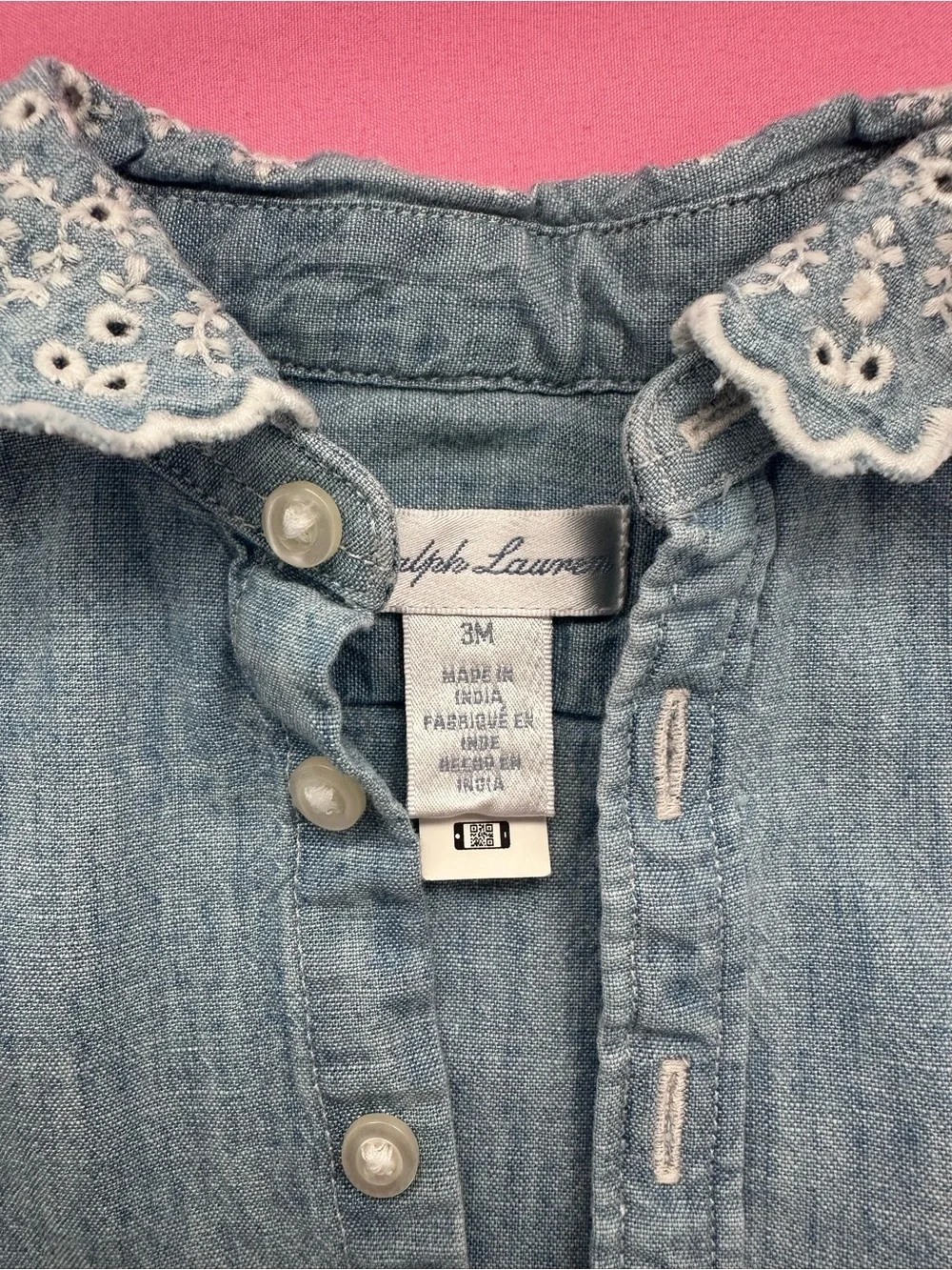 Ralph Lauren Light Blue Denim Dress with Matching Bloomers